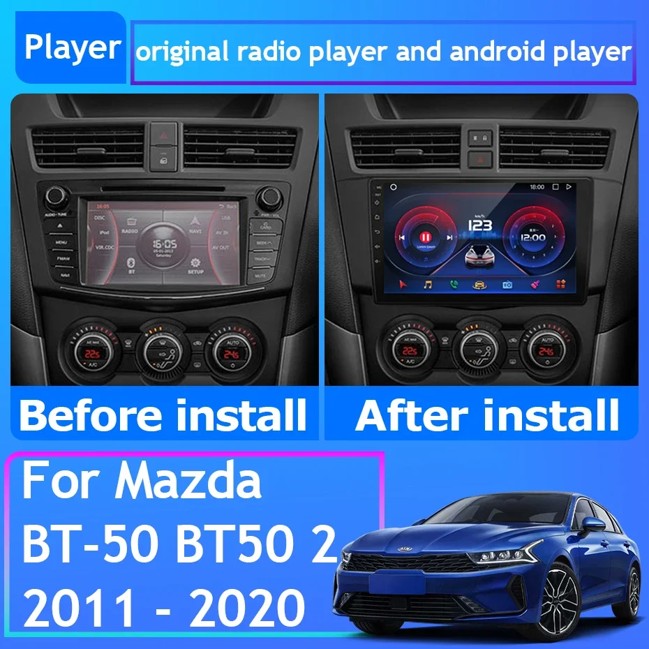 Radio con GPS para coche, reproductor Multimedia estéreo con Android, 5G, Wifi, Carplay, No 2DIN, para Mazda BT-50, BT50 2, 2011-2020