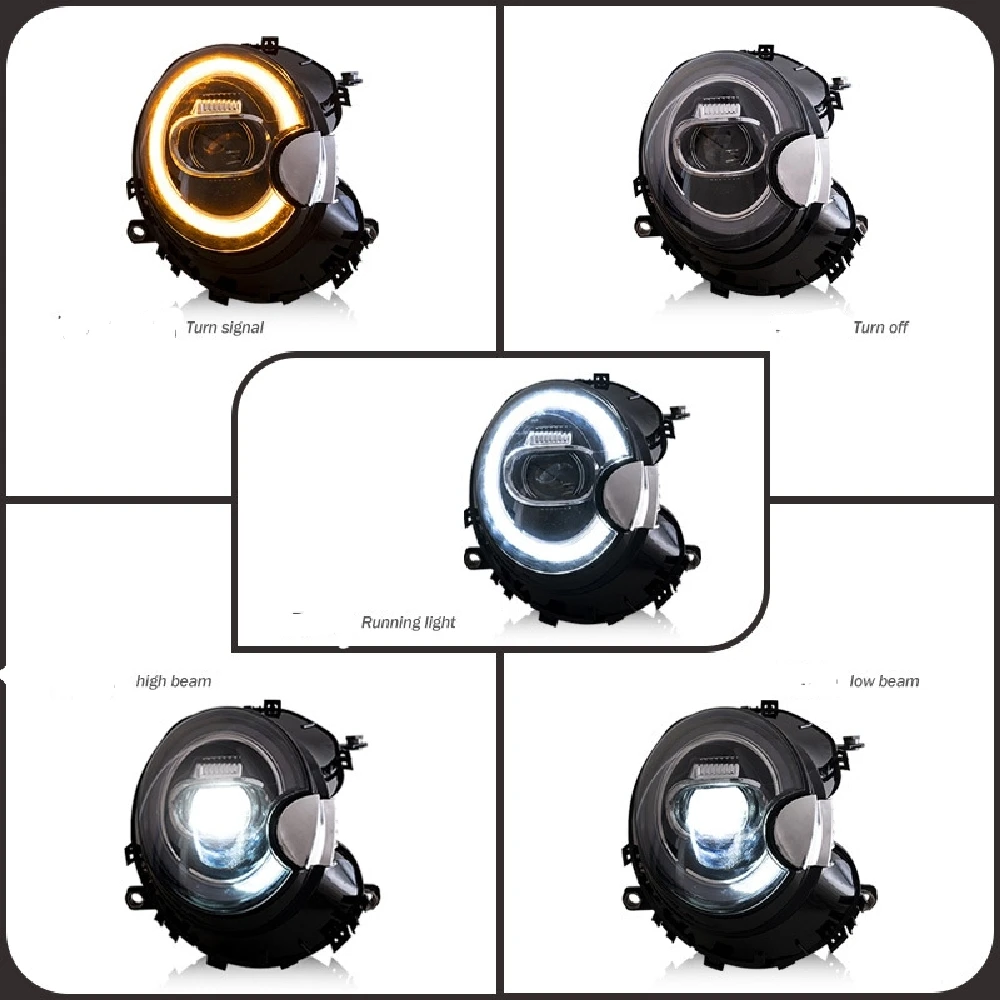 Angel Eyes Headlight For BMW Mini Cooper R56 R57 R58 R59 2007-2013 LED Assembly Halo LED Driving Running Light