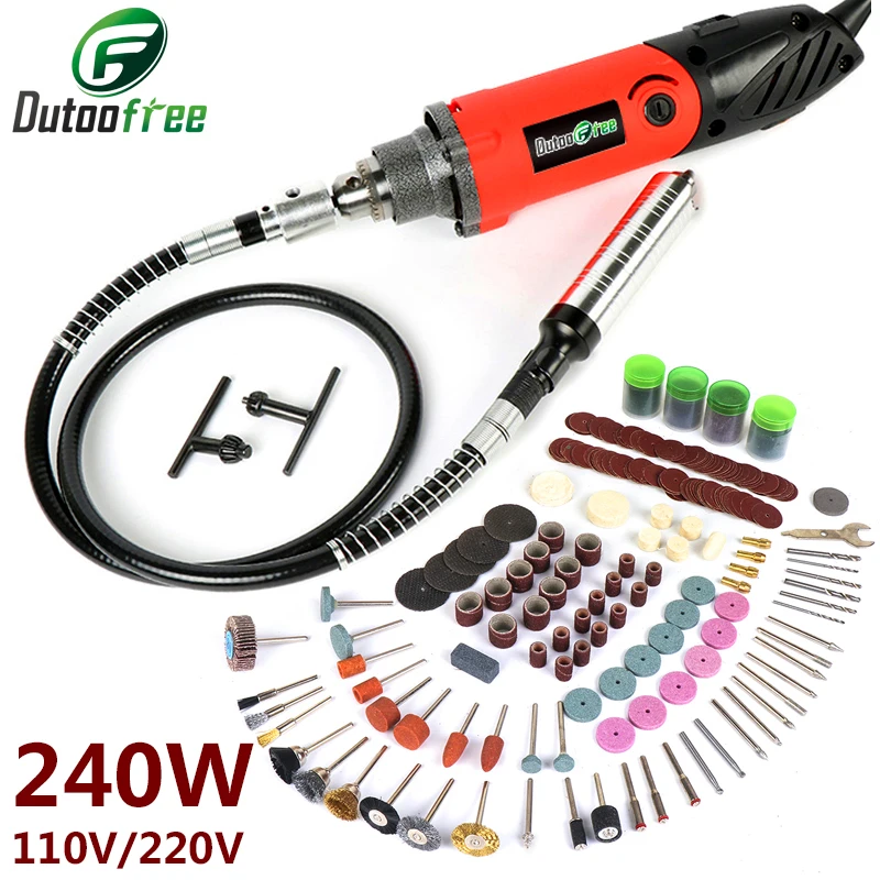 240W Electric Drilling  Engraving Pen Grinder 361PCS Accessories With 6 Speed For Metal Working Machine Polishing Dremel Tools