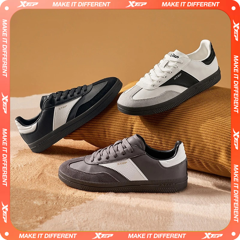 Xtep GAT Skateboarding Shoes For Women 2025 Spring Stability Comfortable Sports Shoes Classics Street Soft Sneakers 875118310008