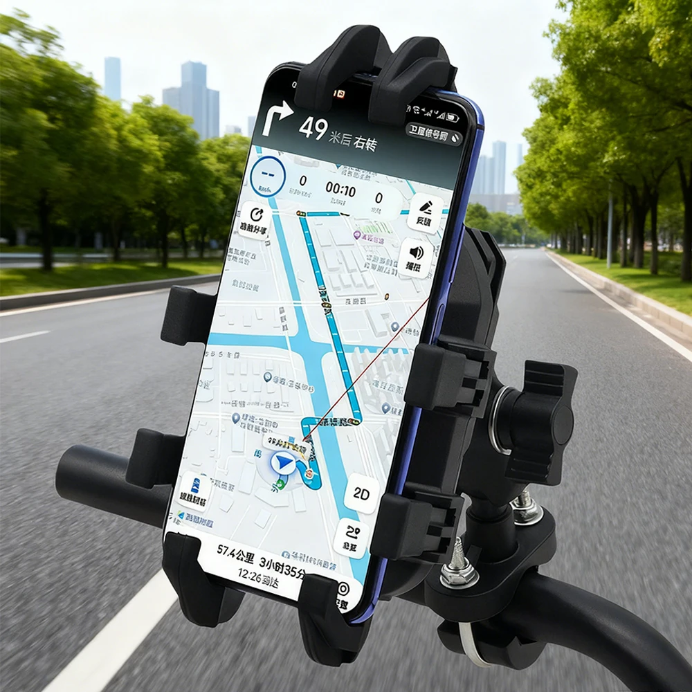 Motorcycle Mobile Phone Holder Shockproof Adjustable Handlebar Mirror Mount GPS Bracket For Motorbike Scooter ATV