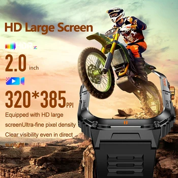Alternative view of 2026 New Smart Watch 2.00inch HD Display Bluetooth Call LED Flashlight Multiple Sports Modes Pedometer Men's Sports Smartwatch