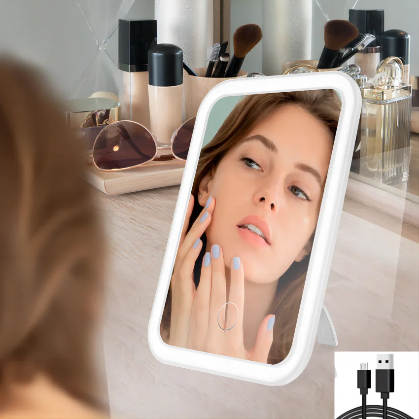 LEDMakeupMirrorwithTouchScreenKickstand3ColorsDimmable