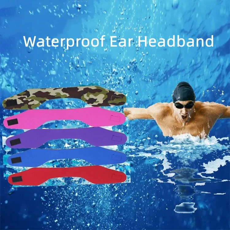 Adjustment Women Men Adult Kids Swimming Bathing Yoga Waterproof Ear Hair Band Headband Protector Watersport Neoprene Headband 3