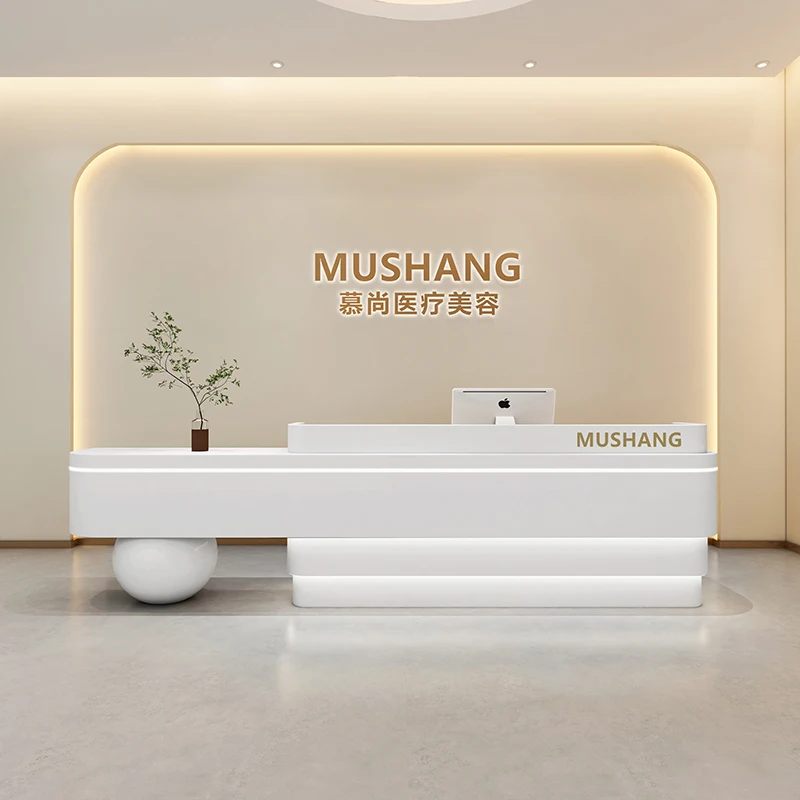 Executive Luxury Reception Desk Modern Beauty Counter Hotel Commercial Reception Desk Mobile Mostrador Oficina Furniture HDH