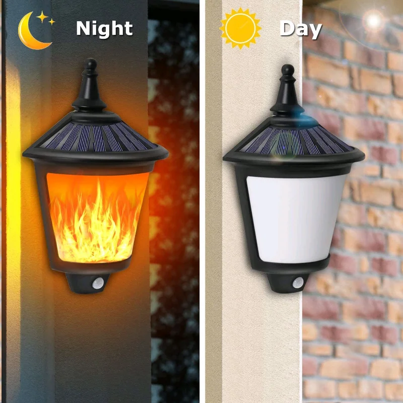 

New Solar energy garden Light Outdoor two-in-one landscape projection Garden ground inserted flameHuman body induction wall lamp