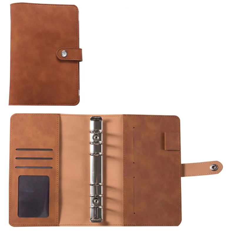Deluxe PU Leather Budget Planner Binder with Cash Envelopes and Storage Pockets