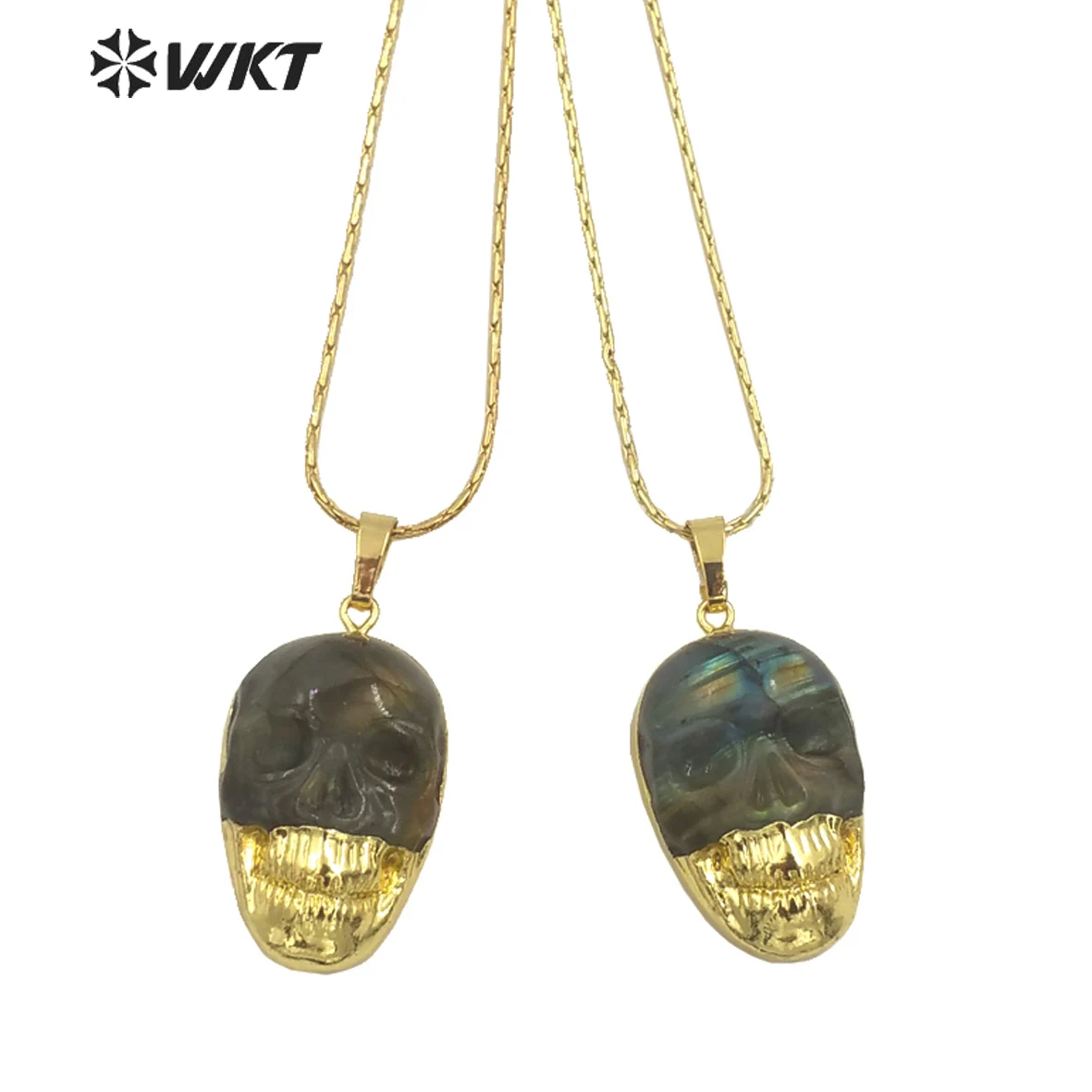 

WT-N1461 оптовая продажа, модное ожерелье с черепами лабрадорита