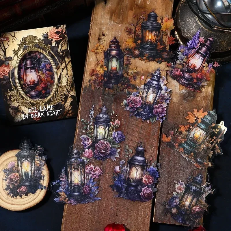 PET sticker 10Pcs Dark Night Light Series retro gothic style handbook handbook materials Stationery School Supplies 153*103MM