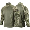 Ruins Camo Tactical Sets Men Breathable Quick-dry Training T Shirts Multi-pocket Wear-resistant Cargo Pants 2 Pcs Suits Hunting 3