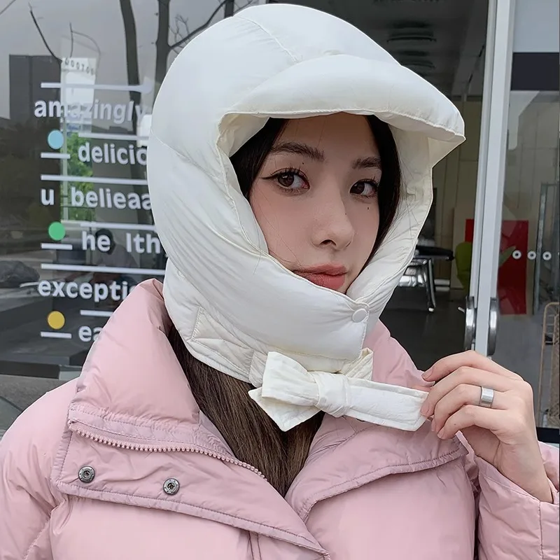 Korean Warm Bomber Hat Fashion Retro Ear Protection Flying Hats Men and Women Winter Eiderdown Hats Outdoor Riding and Skiing