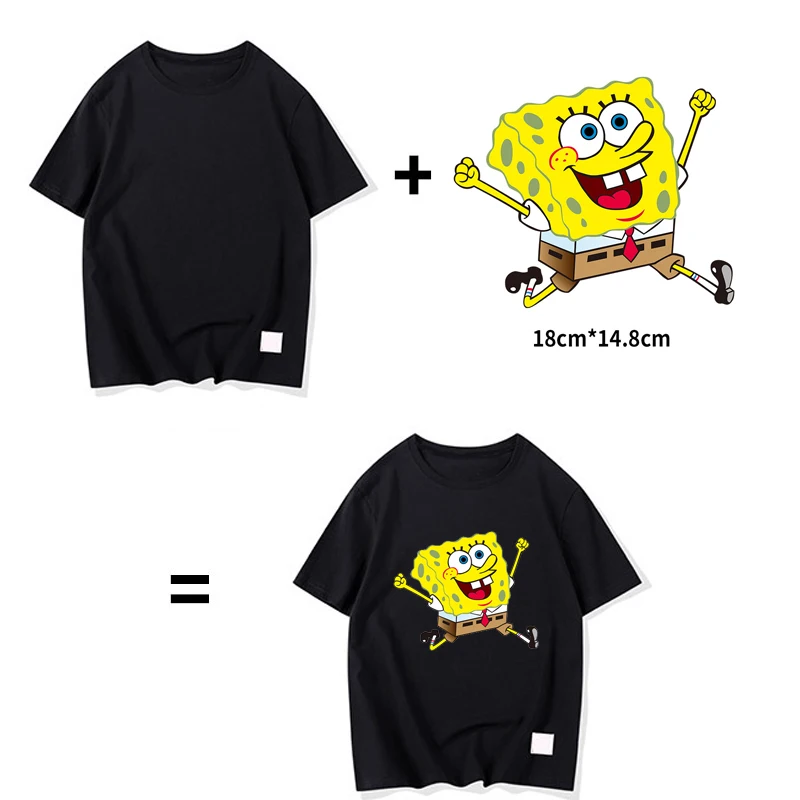 Anime Patrick Star Patches for Clothing Heat Transfer Stickers for T-Shirt Iron on Patches Clothes Boys Girls Kawaii Custom heat transfer stickers clothing patches custom name patches