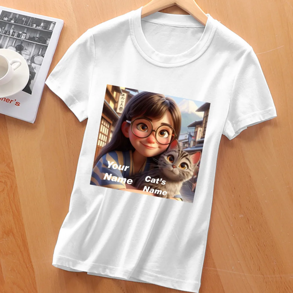 

Cat Mom's Gift T-shirts Short Sleeve Casual Ladies Fashion Female Graphic Tee Women Summer