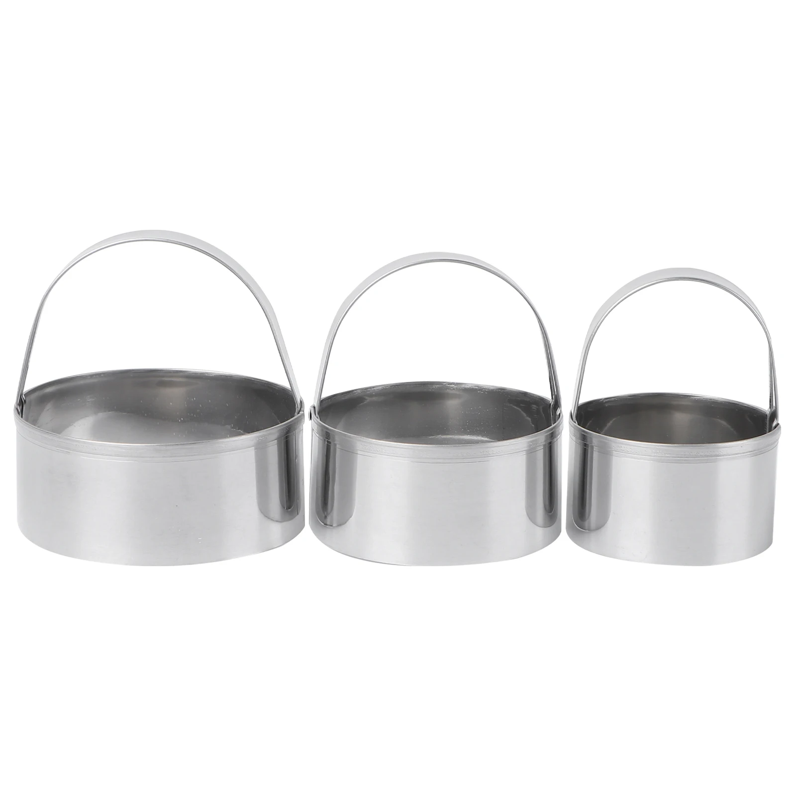 Circle Biscuit Cutter Stainless Steel Round Circle Cookie Cutters Stainless Steel Mold Dough Fondant Cutters with Handle 3Pcs cookie cutter cookie mould fondant cutter pastry cutter