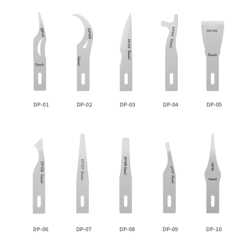 

QIANLI DP Knife 10 in 1 Professional Glue Remove Blade Pry Disassembly Motherboard Layering Knife Handmade Polished Blades Tool