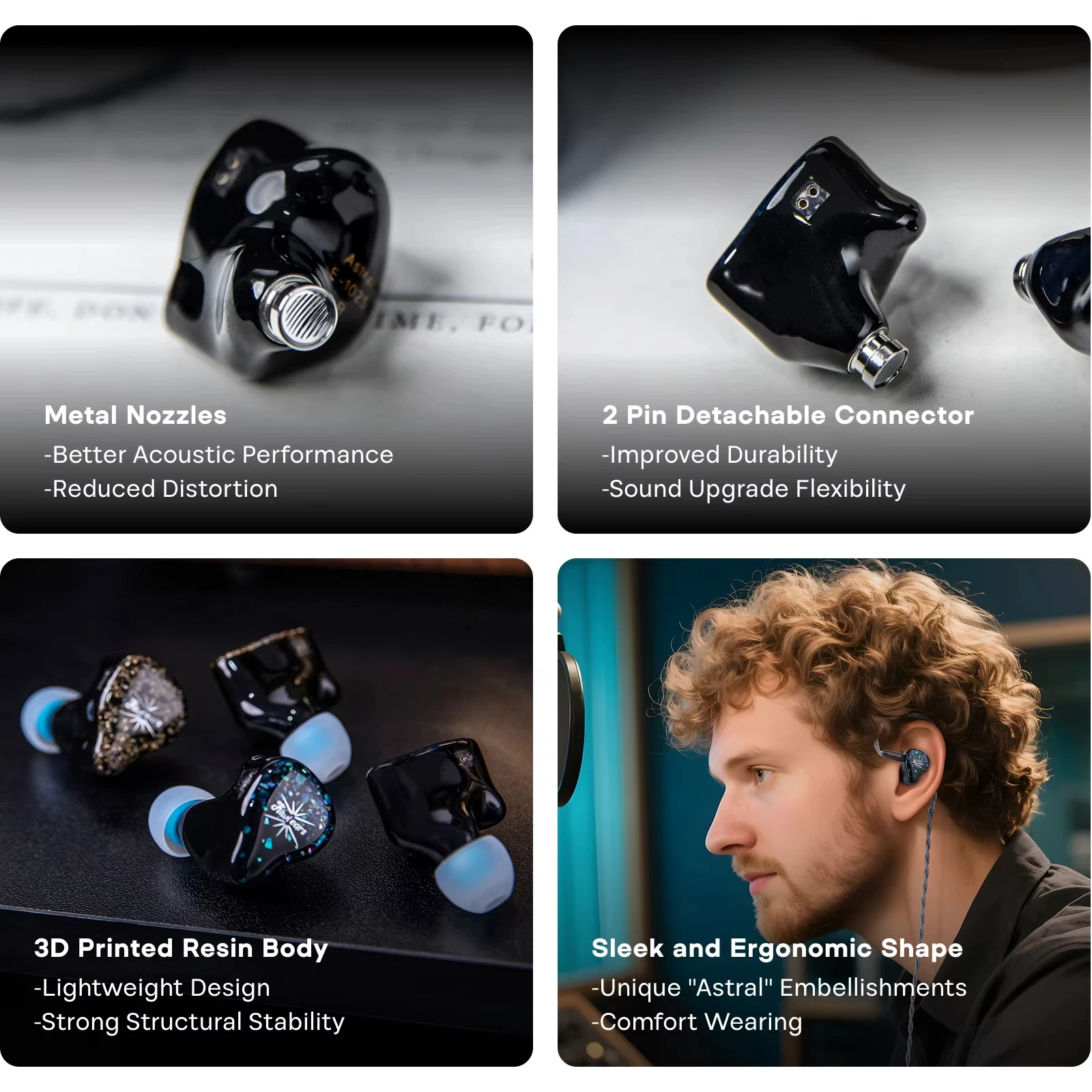 Kiwi Ears Astral 1DD+6BA Hybrid IEM Earphone Professional