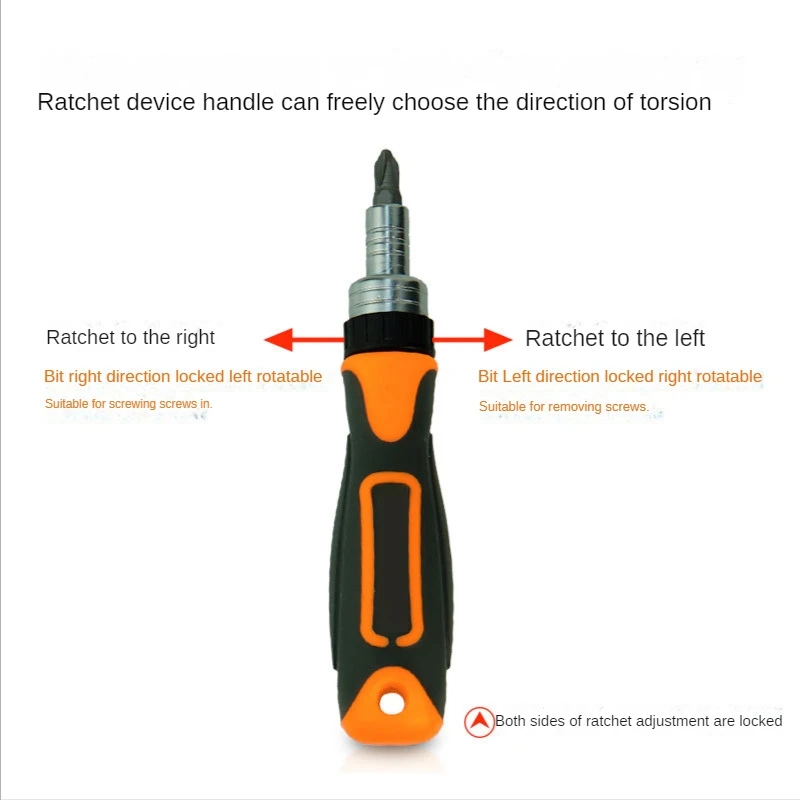 1Set 38 In 1 Labor-Saving Ratchet Multi-Purpose Screwdriver Set Screwdriver Bit Set Metal