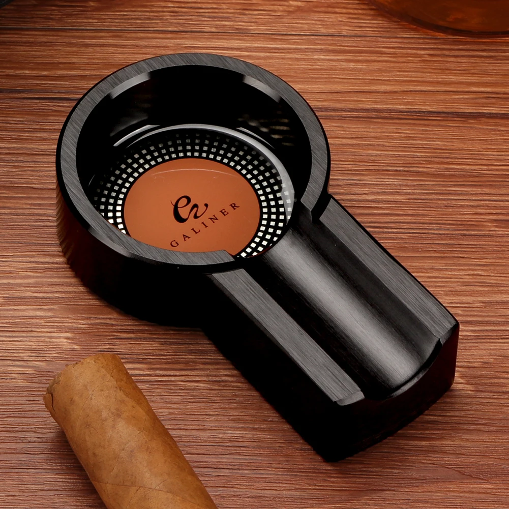 Galiner Portable Cigar Ashtray Mini Metal Fit 1 Cigar Ash Tray Holder Creative Home Smoking Accessories Tobacco Tools images - 6