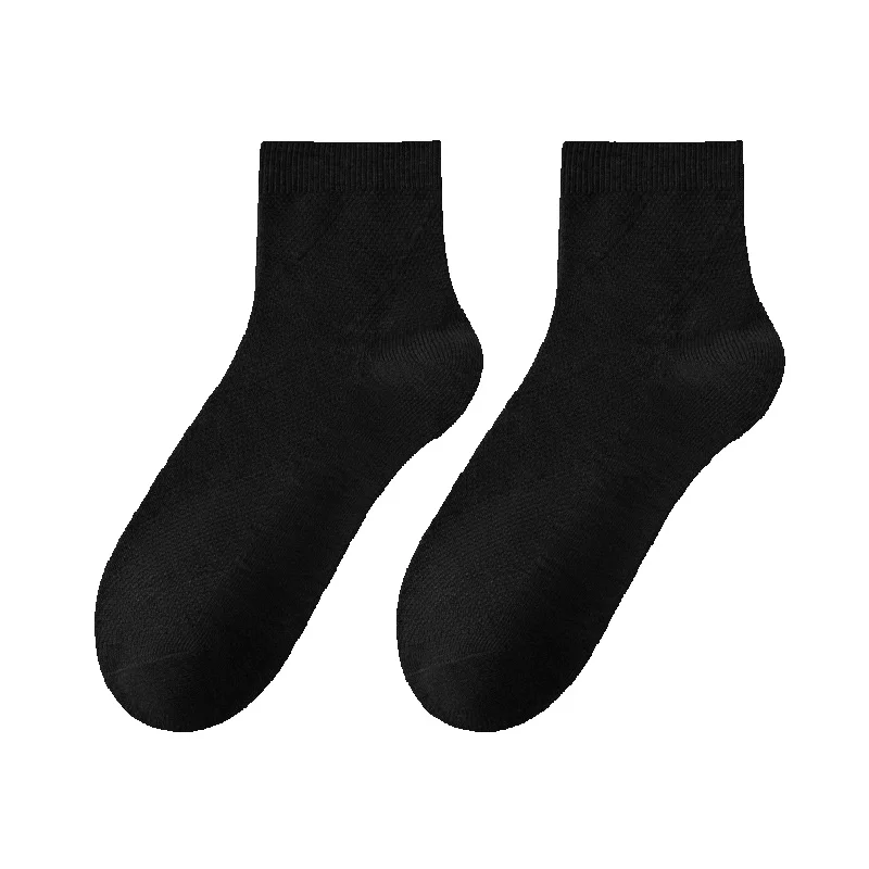 2025e Tube Four Seasons Mesh Breathable Summer Thin Deodorant Combed Cotton Men's Short Socks_voghion.com