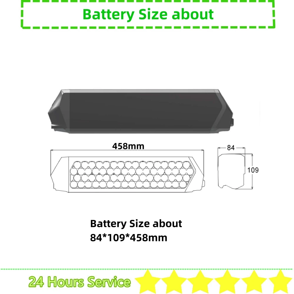 60V 20Ah 1200Wh Li-ion E-Ebike Battery Step Thru Step Over Fat Tire Electric Bike Battery For Wired Predator Cruiser Freedom