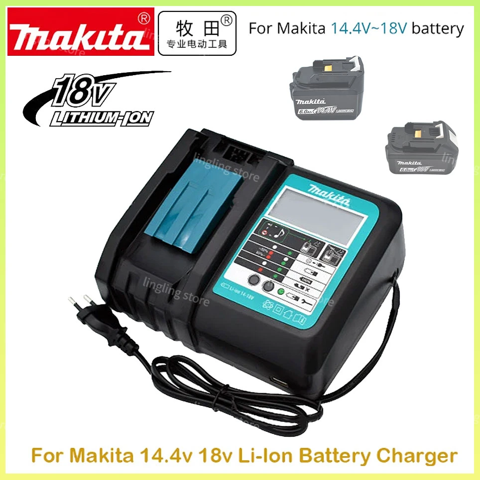 

Original Makita Charger 14.4V-18V DC18RC Battery Charger Makita 6000mAh Bl1830 Bl1430 BL1860 BL1890 Tool Power Charger