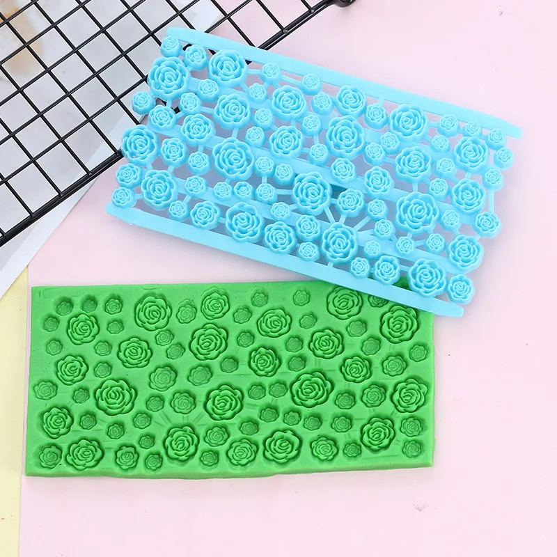 Pottery Embossing Mold Polymer Clay Stamp Flower Diamond Printing Mold DIY Ceramic Texture Mud Sculpture Cake Modeling Tool polymer clay tools pottery sculpting tools