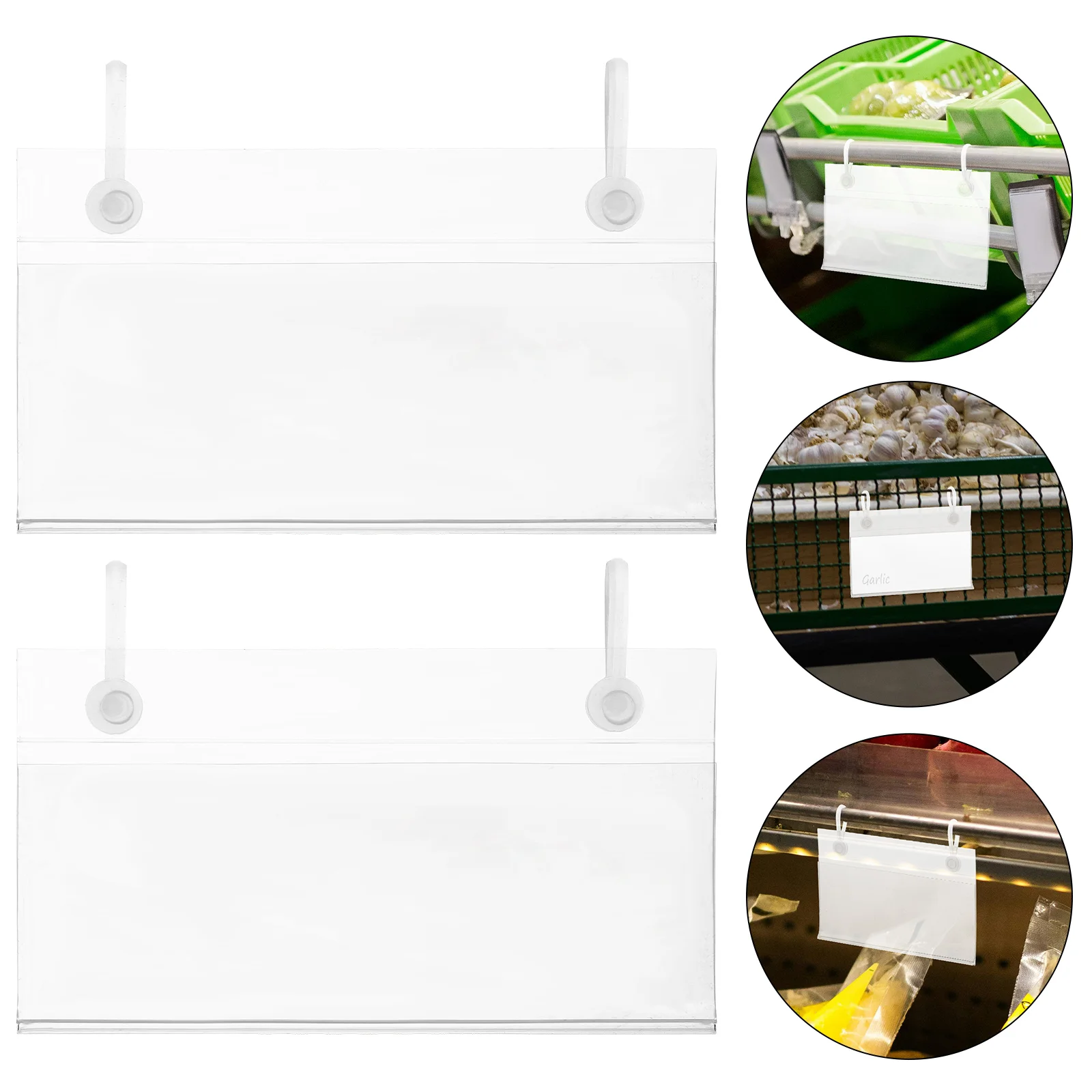 

50 Pcs Price Tag Label Holder Display Shelves Holders Merchandise Sign Shelf Labels The