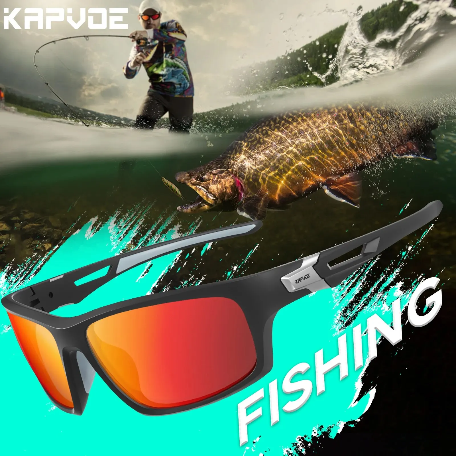 KAPVOE Polarized Fishing Cycling Glasses Bike Outdoor Sports