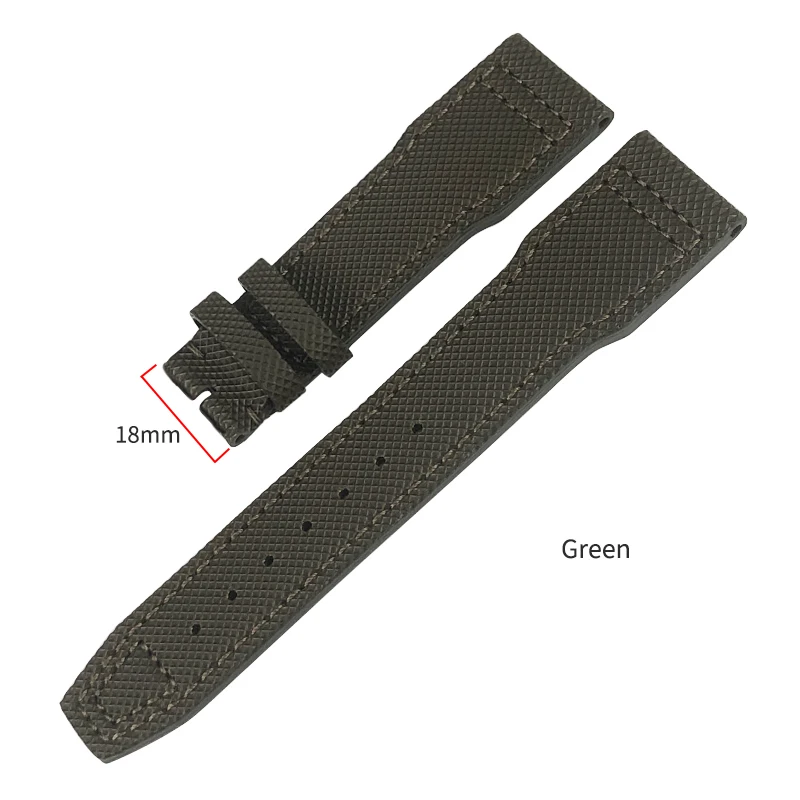 【IWC純正】カーキグリーンのレザーストラップ IWC ミリタリー テイストのカーキグリーンの布製ストラップが