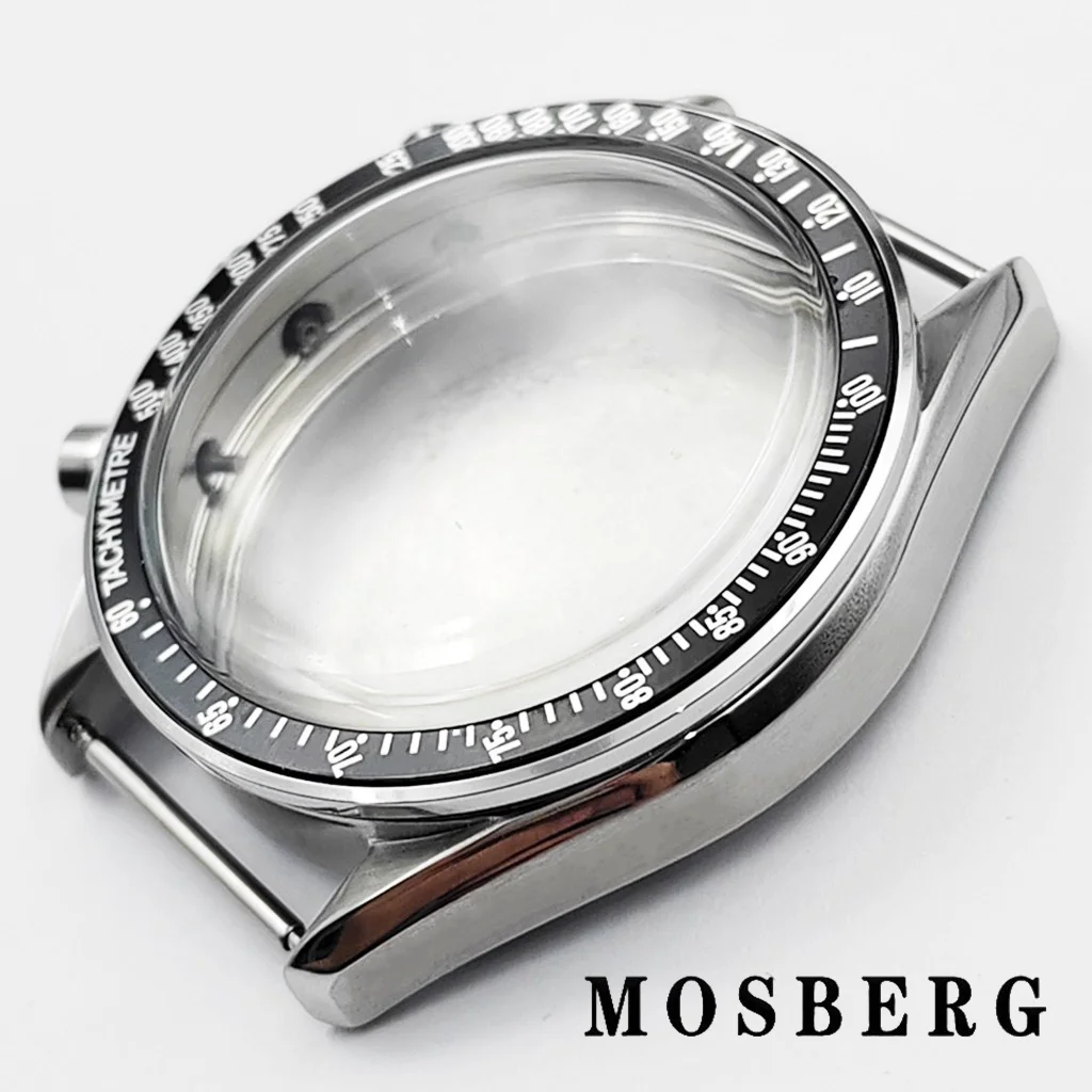 Silver Stainless Steel 40mm Watch Case with Multi-Color Bezel Options