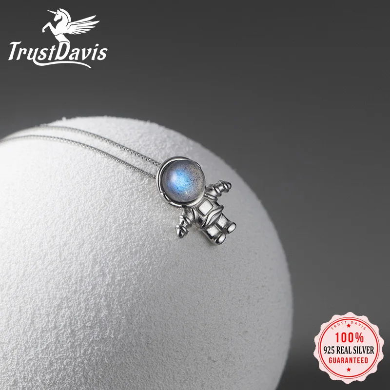 Moonstone Astronaut Necklace