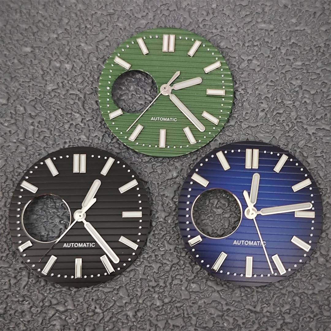 New NH38 Watch Dials 29.8mm Hollow PP Dials Transparent Skeletonized Watch Faces Diving Faces with Green Luminous