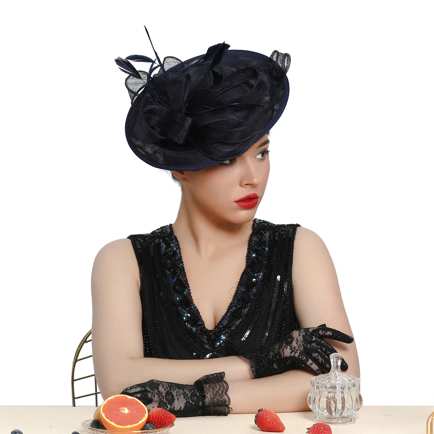Heqianqian Chapeau Fascinant Clip Fleurs Pince à Cheveux Heqianqian Chapeau Fascinant Clip Fleurs Pince à Cheveux