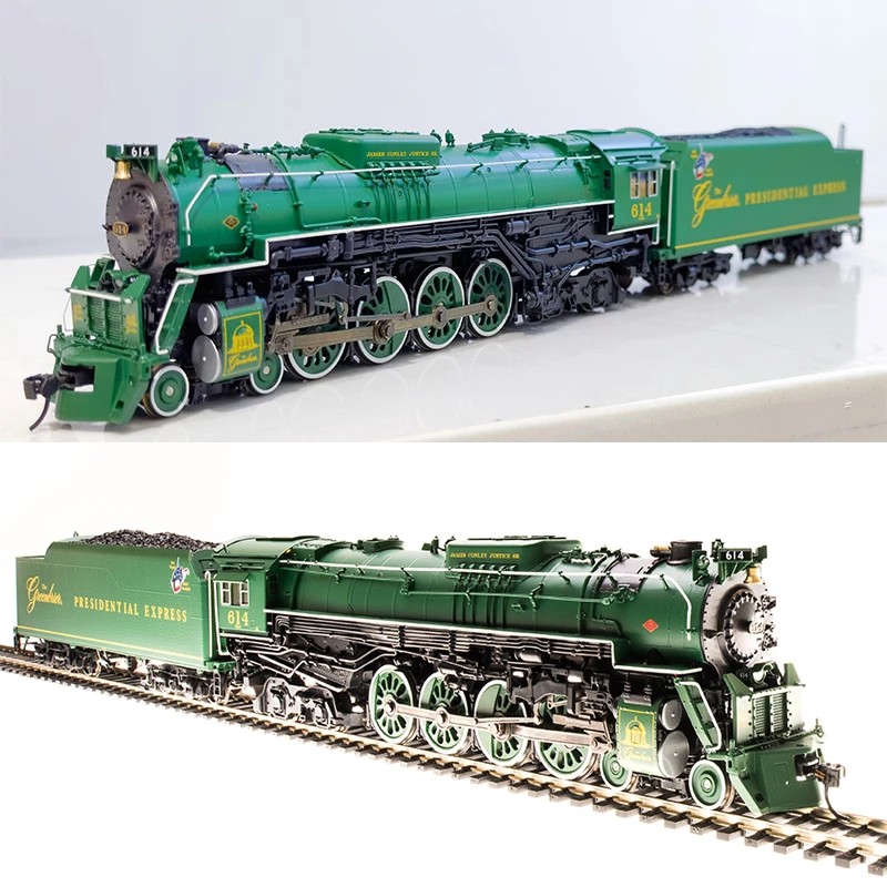 

Train Model 1/87 HO Die-casting J3a 4-8-4 Greenbrier Express Steam Locomotive Rail Car Metal Sound Effect Smoke