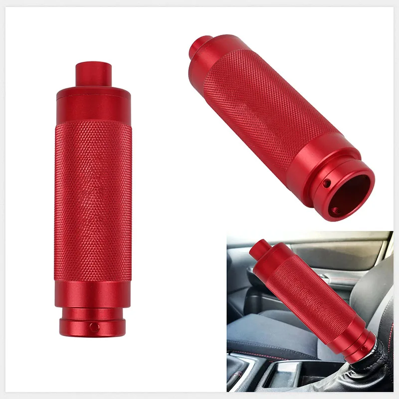 With Button Car Handbrake Universal Aluminum Frosted Feel Hand Brake Lever Parking Protection Cover Grip Stop Auto Accessories handbrake button