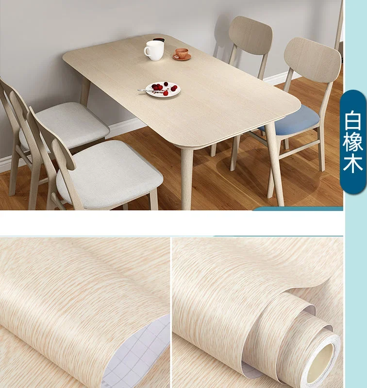 30/40/60/CM Wood Grain Decor Contact Paper Self-adhesive Waterproof Wallpapers for Old Furniture Cabinet Wooden Door Renovation