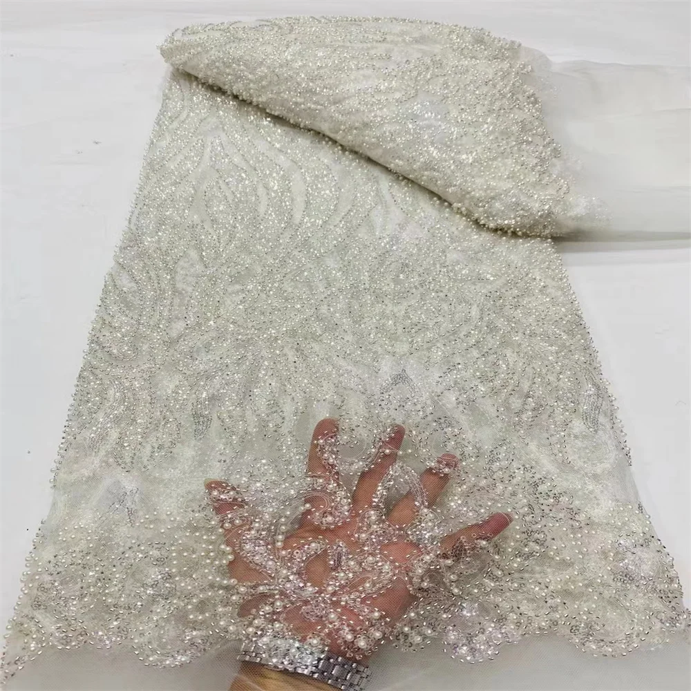 

African Lace Fabric 2023 2.5Yards Embroidered Nigerian Laces Fabric Bridal High Quality French Tulle Lace Fabric dp-390