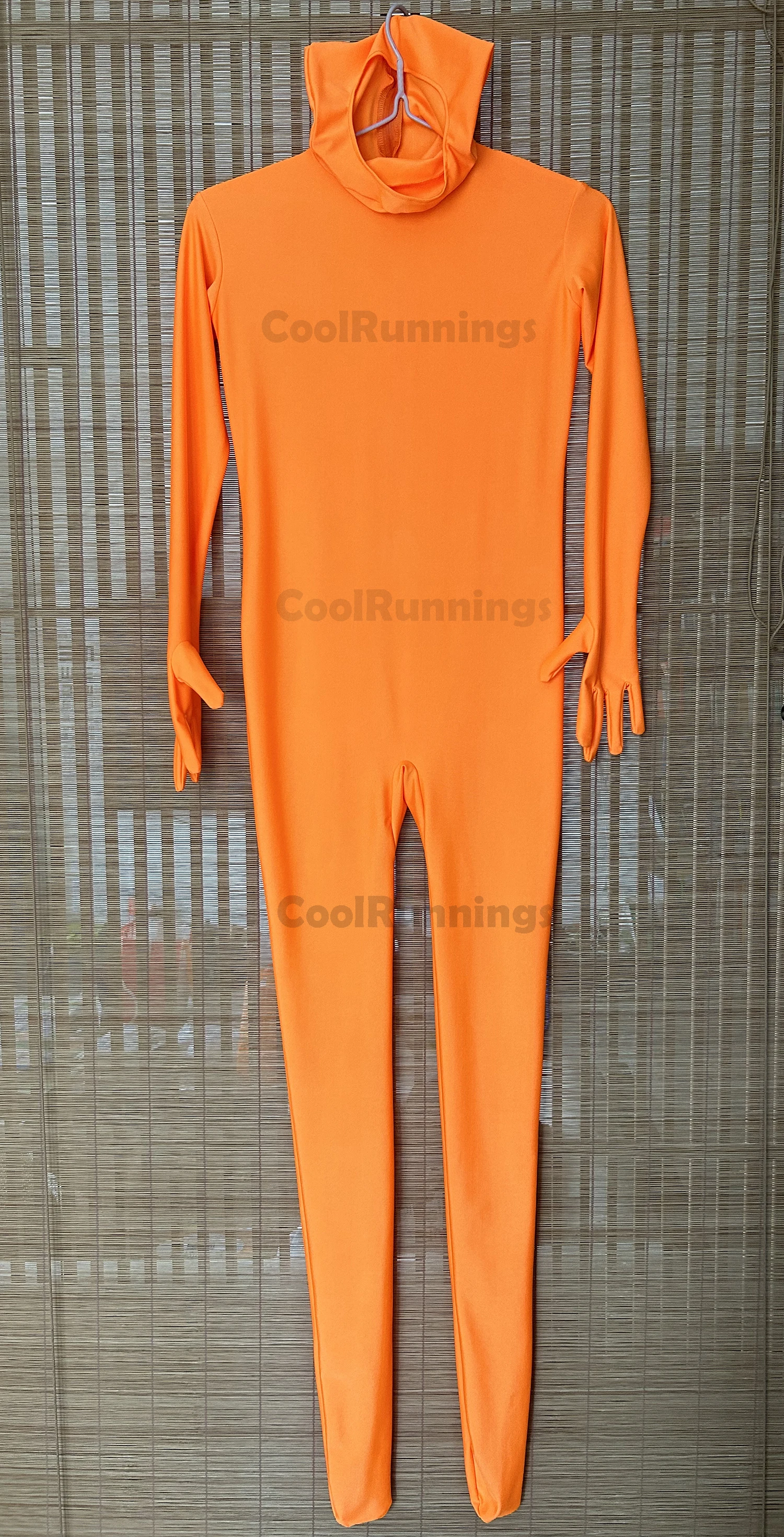Orange Open face faceless face bare Unisex Spandex Bright 2nd Skin Zentai Costumes Bodysuit cosplay costume adult unitard