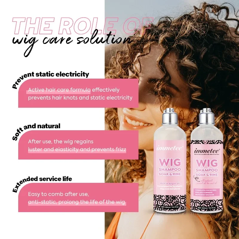 Wig Shampoo Professional Wig Solution for Human and Synthetic Hair Wig Braided Hair Pieces To Clean, Restore and Nourish Hair 3