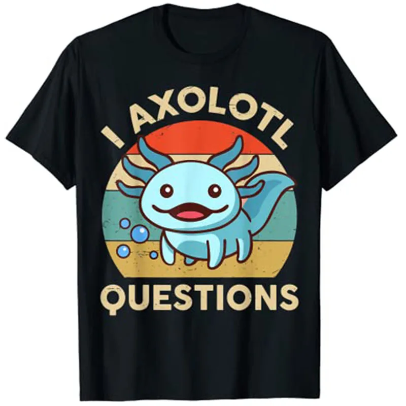 ICH Axolotl Fragen Hemd Kinder Blau Salamander Plüsch Axolotl-Liebhaber T-Shirt
