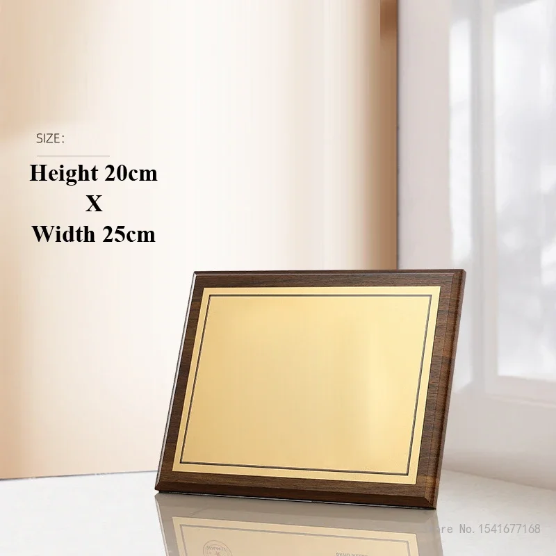 Customized Metal Aluminum Sheet, Gold and Silver Medal Honor, Production Plaque, Home Decoration, Wooden Certificate Trophy, 1Pc