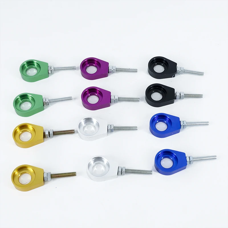 High Quality Rear Axle Hole Chain Tensioner Adjuster 1 Pair 7 Colors Aluminum Chain Tensioner Adjuster Dirt Bike motorcycle chain tensioner pulley