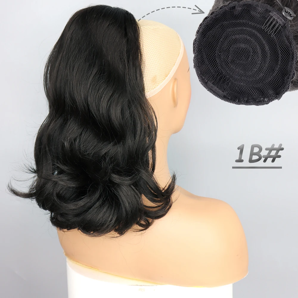 Synthetic Ponytail Hair Extension 18'' Tail Warping Curly Wave Drawstring With 2 Plastic Comb