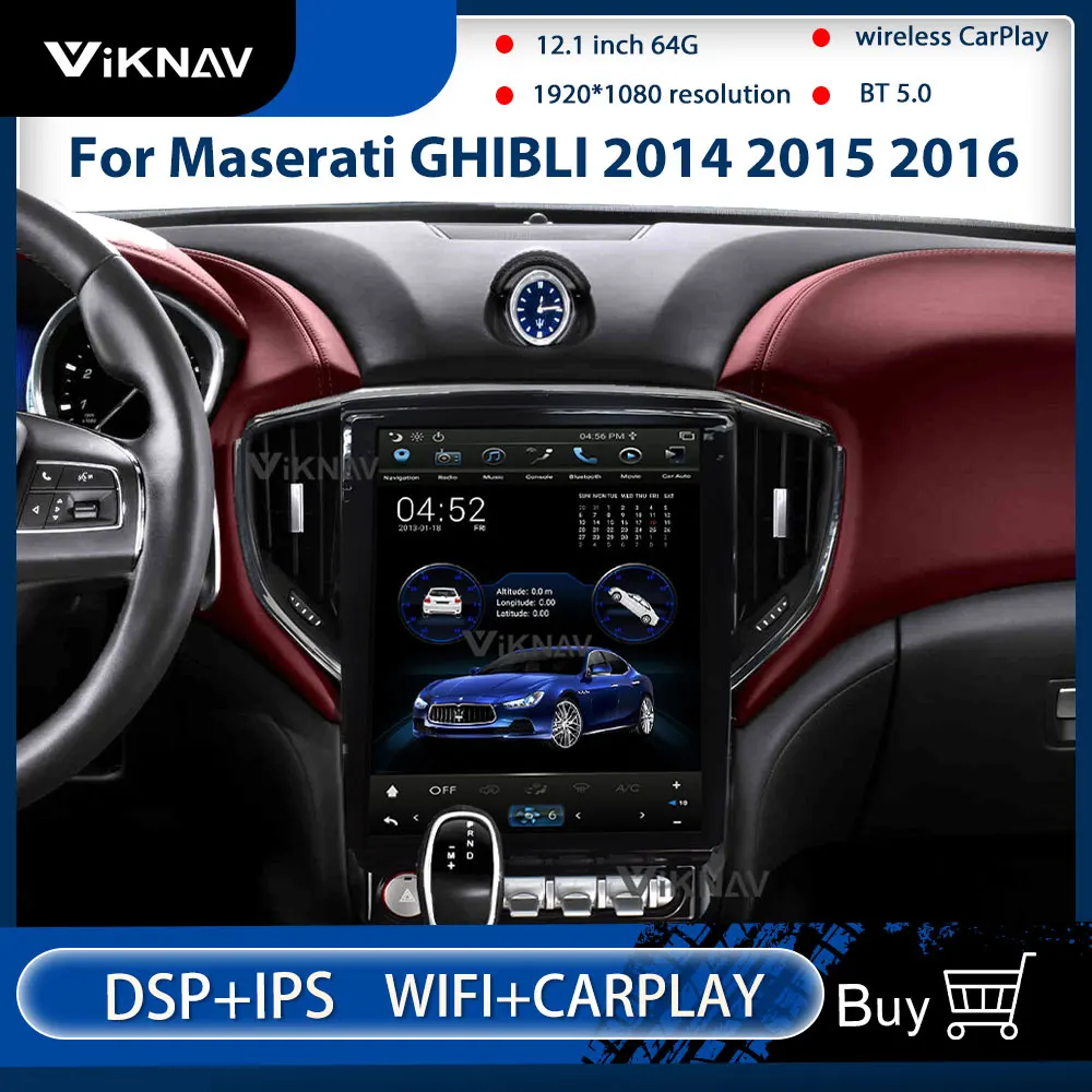 

12.1 INCH For Maserati Ghibli 2014 2015 2016 Android Car Radio Vertical Screen Auto Stereo Multimedia Player GPS Navigation 2din