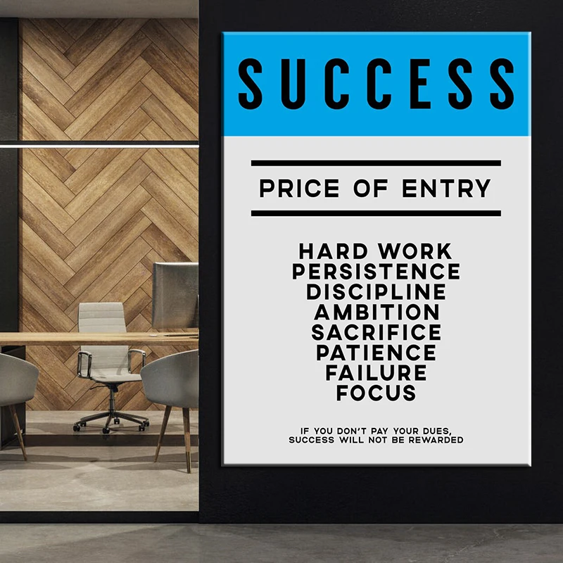 

Motivational Letter Success Inspirational Quotes Canvas Painting Wall Art Posters and Prints Picture for Bedroom Office Decor