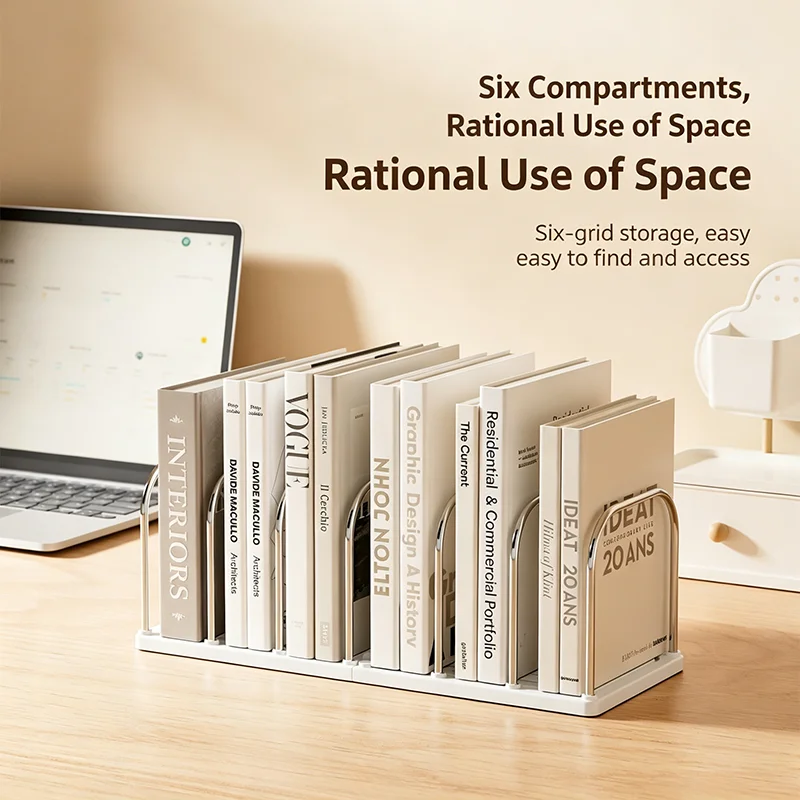 Desktop Book Organizer and File Holder - Stylish Home and Office Storage Solution