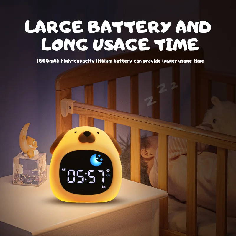Cartoon animal pat-pat stress relief color-changing night light auxiliary sleep soothing light sleepy LED alarm clock light 4