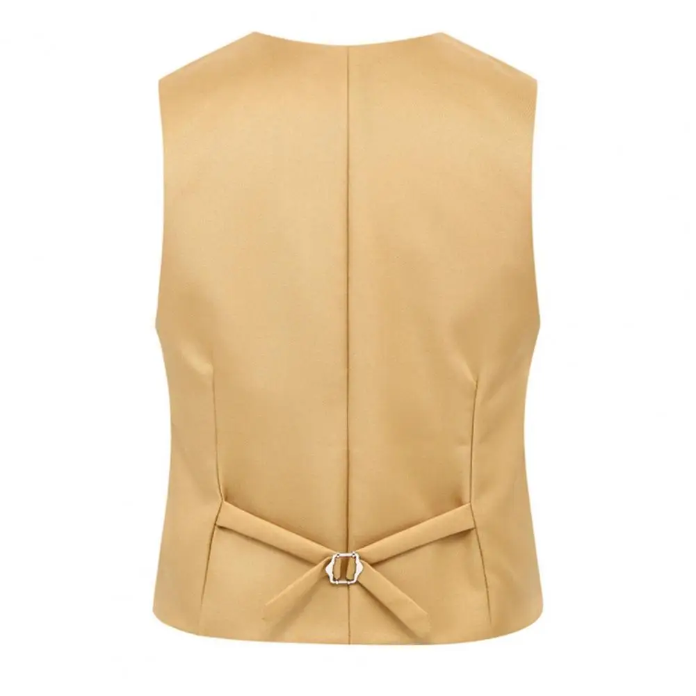 Pure Color Suit Vest Men Waistcoat Single-breasted Slim Business Waistcoat Men V Neck Formal Vest chaleco hombre жилетка мужская 3