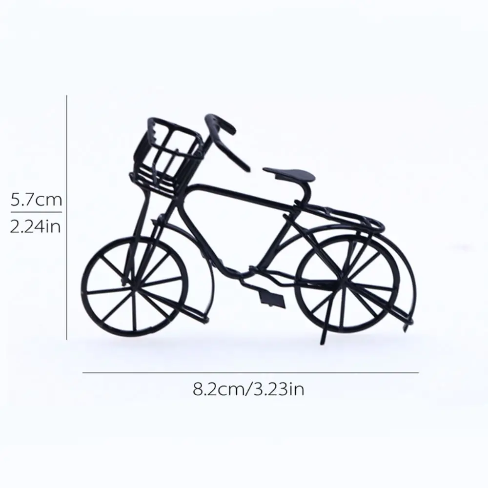 Decoration Model Small Bicycle Model Handmade Iron Art Bike Miniatures Black Old-fashioned Home Decor