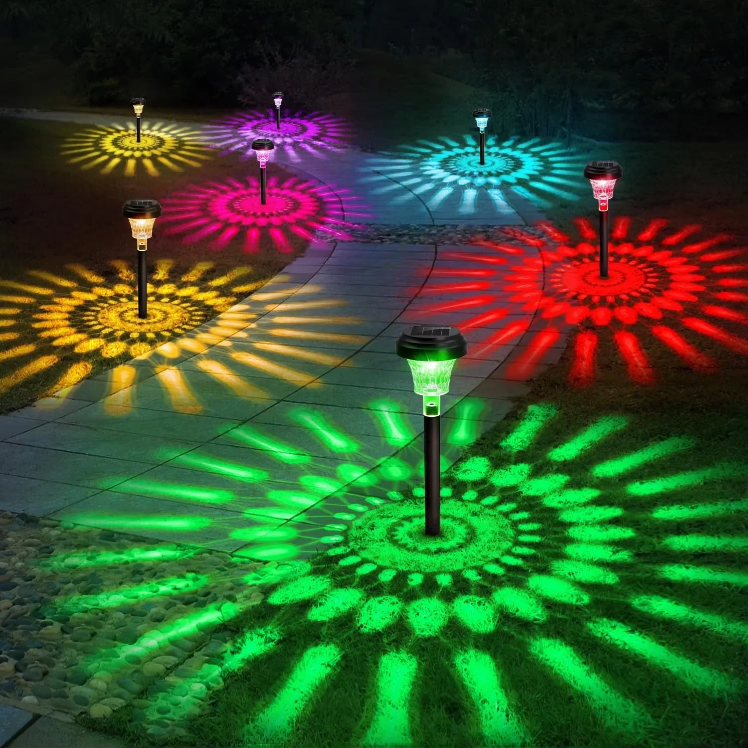 ไฟทางเดิน LED พลังงานแสงอาทิตย์ ปรับสีได้